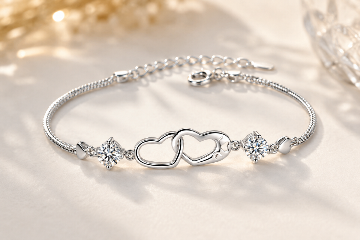 Pulsera Vínculo — Plata de Ley 925 y Moissanita