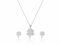 Set Trébol de la Suerte — Collar y Pendientes de Acero