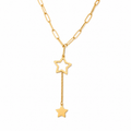 Collar Estrella Doble — Acero Inoxidable